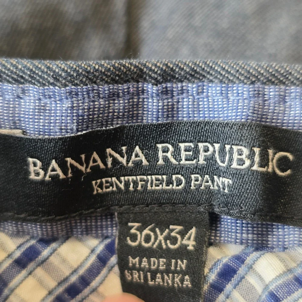 Banana Republic Kentfield Pant Mens 36x34 Charcoal Gray Cotton Chino Trousers